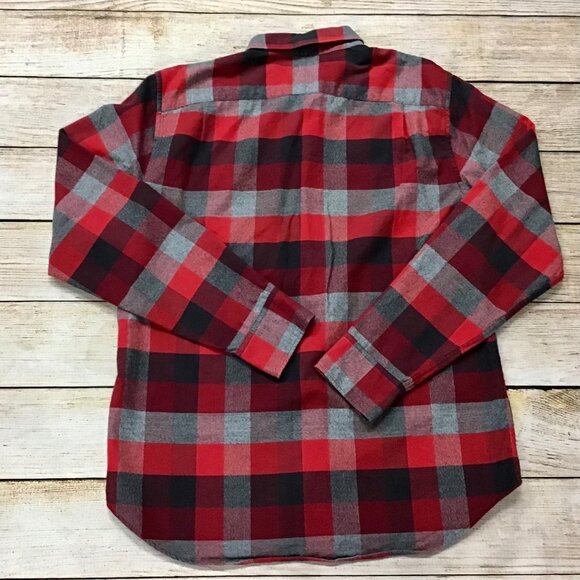 Bonobos Men’s Slim Fit Plaid Flannel Shirt Red Black Gray - Size Large EUC - Picture 6 of 7